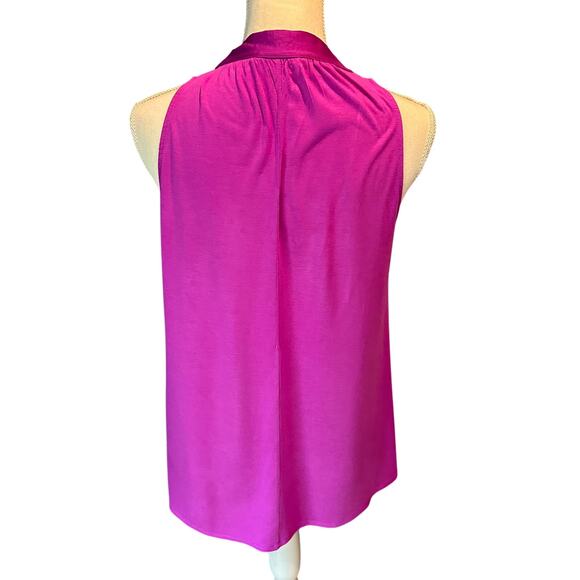 Banana Republic Size Small Fairy Boho Orchid Color Knit blouse Silky Bow neck - Picture 2 of 8